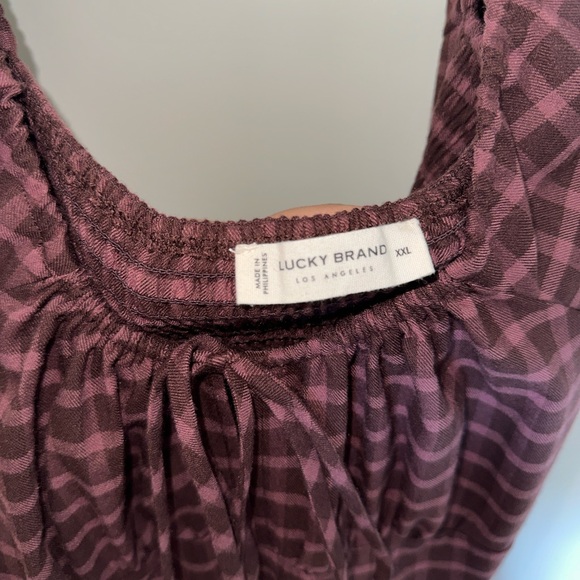 Lucky Brand Cap Sleeve Tiered Plaid Dress - Picture 5 of 5